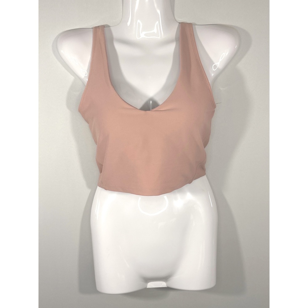 Sage Collective Strawberry Ice Pink V-Neck Crop Active Tank Top Small NEW